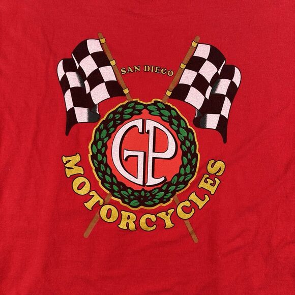 Vintage Ducati Shirt Men’s Large Red GP Motorcycles San Diego‎ Short Sleeve - Picture 14 of 16